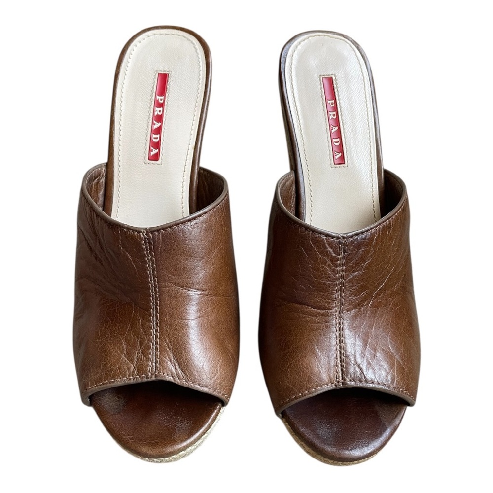 Prada Brown Platform Mules - Picture 2 of 7